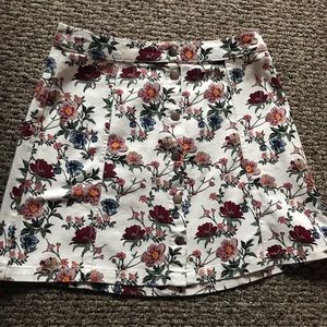 H&M floral jean skirt